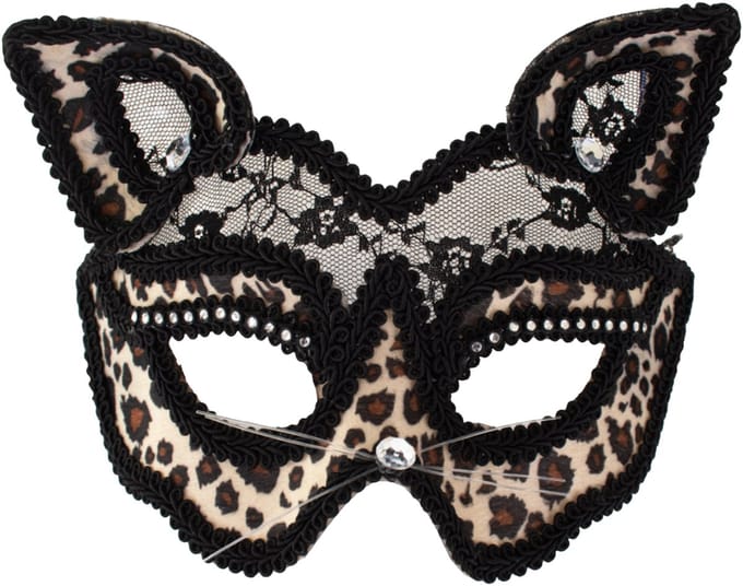 Oogmasker panter met kant