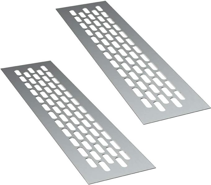 Aluminium Ventilatie rooster Rechthoekig 24,5 x 6 cm Set van 2 Stuks