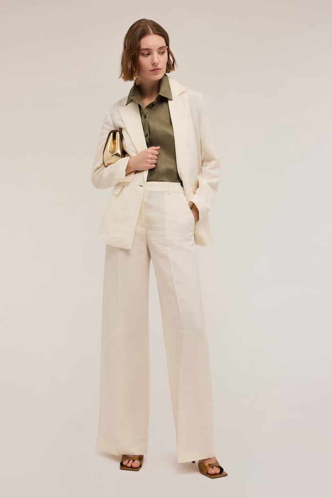 Motivi Single-breasted Blazer With Martingale White Taglia: 40 | Blazers Outlet | Donna | Bianco
