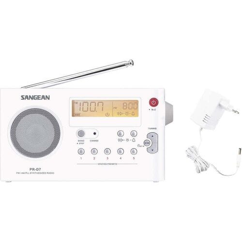 Sangean PR-D7 Transistorradio VHF (FM), Middengolf FM, Middengolf Wekfunctie Wit