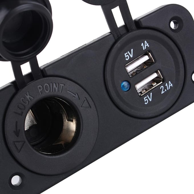 Dubbele USB Auto Sigarettenaansteker Socket Splitter 12V Oplader Stroomadapter Aansluiting zwart