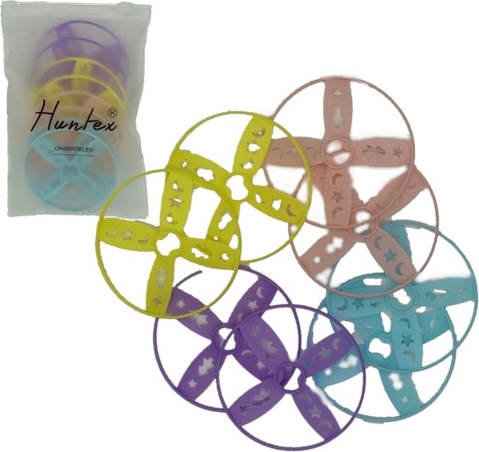 Huntex Extra Schijven – 8 Stuks – Accessoire voor Dino Disc Launcher & Shark Flying Disc Game – Multicolor