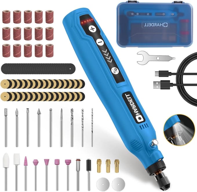 Multifunctioneel Gereedschap - Dremel Gereedschap - Klusjes Thuis - 129 Delige Set - 4 Volt - Blauw