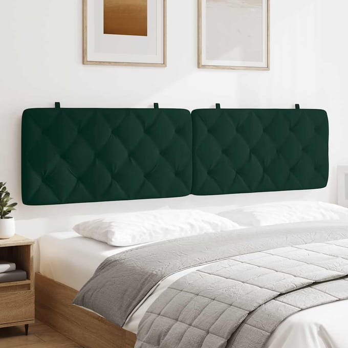 vidaXL - Hoofdbordkussen - 200 - cm - fluweel - donkergroen