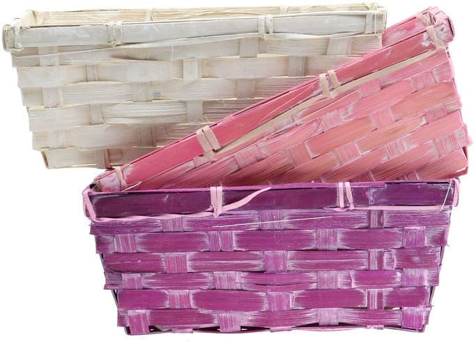 Frietmandje vierkant paars/wit/roze 8 st, 8 Stück