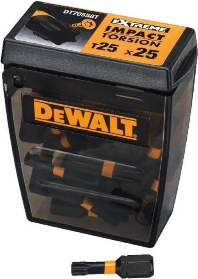 DeWALT DT70558T FLEXTORQ Schroefbits TX25 25mm in TOUGH CASE VE=25