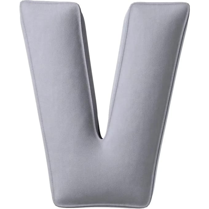 Kussen letter v Yellow Tipi Posh Velvet