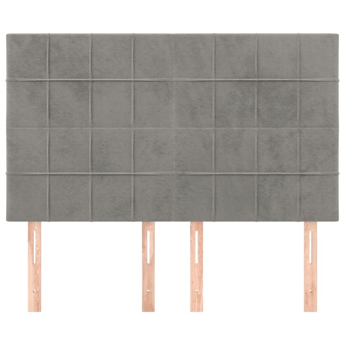 vidaXL - Hoofdbord - lichtgrijs - 144x5x118/128 - cm - fluweel