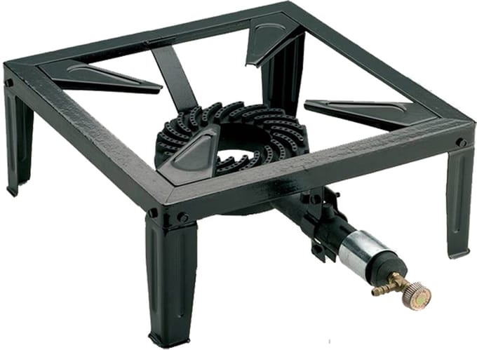 Kemper 1 pit Camping Gasstel Gasbrander  Wokbrander | 7,5 KW | 37cm | 4 Voets