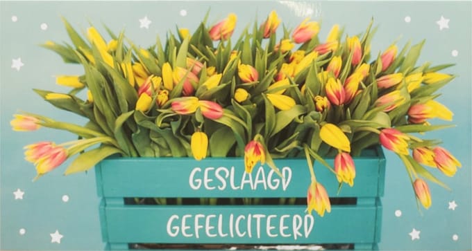 Wenskaart Geslaagd - Geslaagd Gefeliciteerd - met Envelop