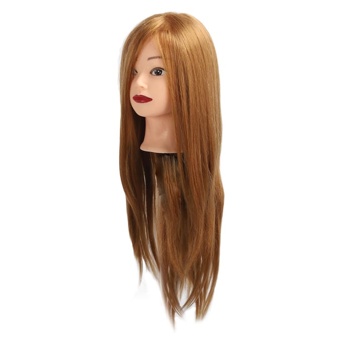 Kappers Mannequin Hoofd 85 Procent Echt Haar Flexibel Multifunctioneel Haarstylinghoofd voor Salon brown