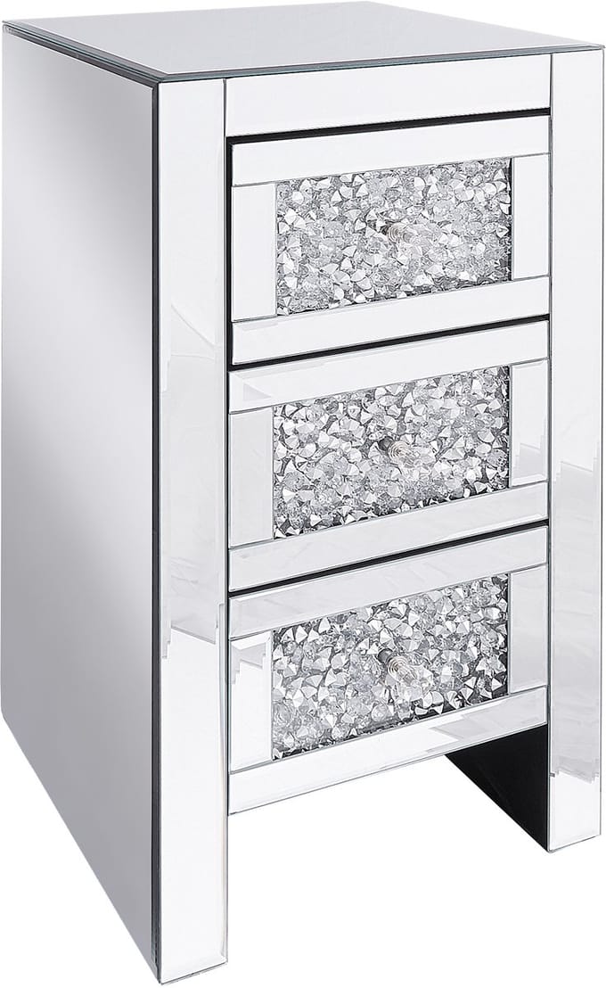 LORAY - Nachtkastje - Zilver - Glas