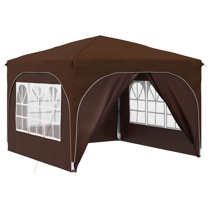 vidaXL - Pop-up - Feesttent - 290 - x - 290 - x - 245 - cm - Bruin