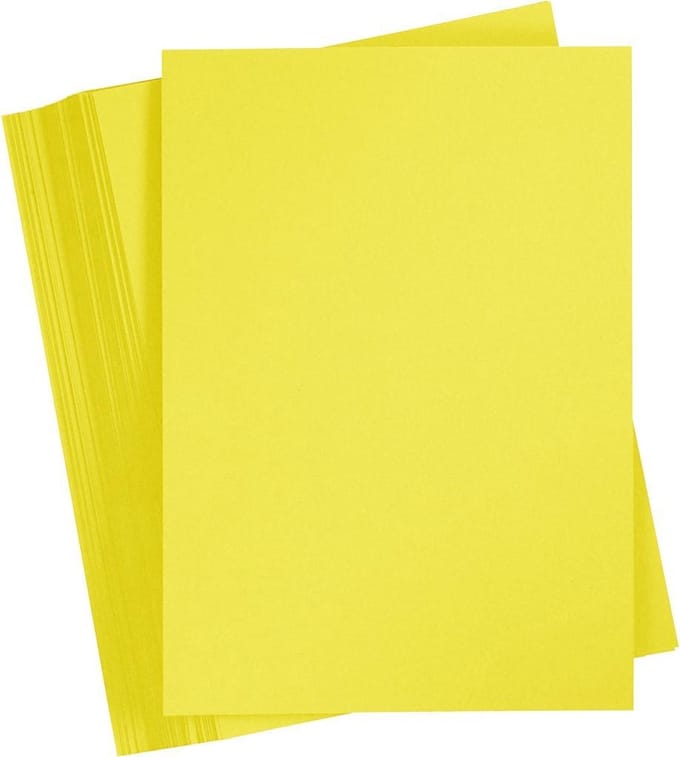 Gekleurd Karton, sun yellow, A6, 105x148 mm, 180 gr, 100 vel | Knutselkarton