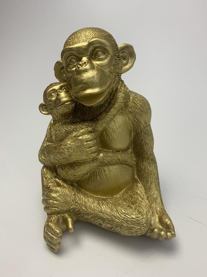 Gouden aap met klein aapje