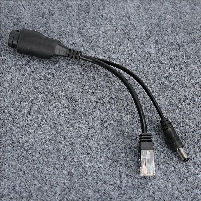 24V waterdichte IP-camera Power over Ethernet-adapter POE-kabelsplitter-injector Zwart