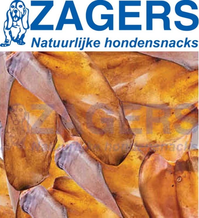Zagers Natuurlijke hondensnacks gedroogde runderoren 100 stuks