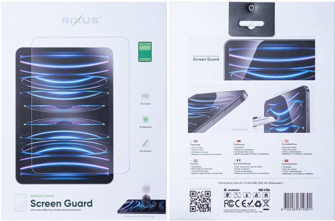 Rixus Screen Guard For iPad Pro 13 (2024,2025), Air 13 (2024, 2025) Clear