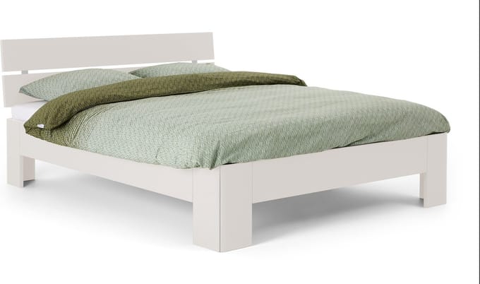 B Bright Fresh 500 Bed met Hoofdbord 90x220cm - Bedframe Wit - Eenpersoonsbedden - Instaphoogte: 50cm