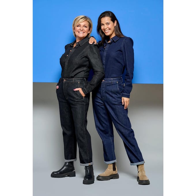 Caroline Tensen Rana Blouse Denim Zwart