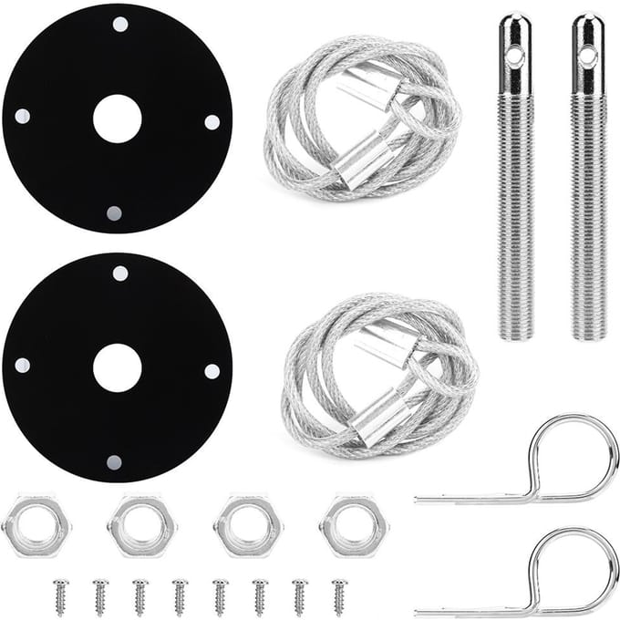 Kit de Verrouillage de Capot Universel Style Épingle à Cheveux Sport Course gray
