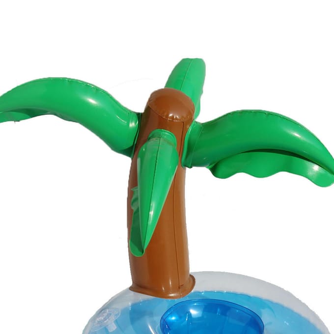 Drank Float Kokosboom Vorm PVC Opblaasbare Drijvende Drankhouder voor Zwembad Strand green