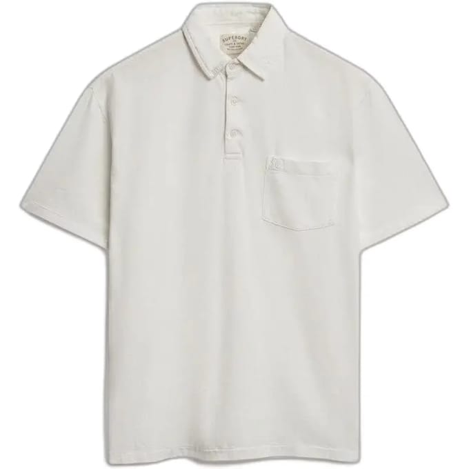Superdry Classic Cotton Linen Korte Mouw Poloshirt Wit S Man