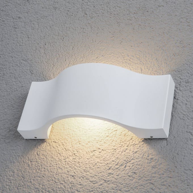 Lucande LED buiten wandlamp Jace, wit