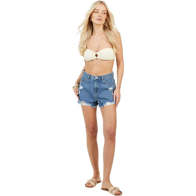 Brave Soul Dames/Dames Bandeau Bikinitop (Geel)