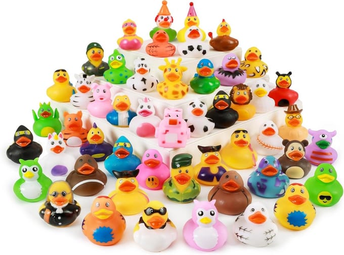 30 Pack Rubberen Eendjes - 5.8 cm - Assortiment Speelgoed voor in Bad en Cadeautjes