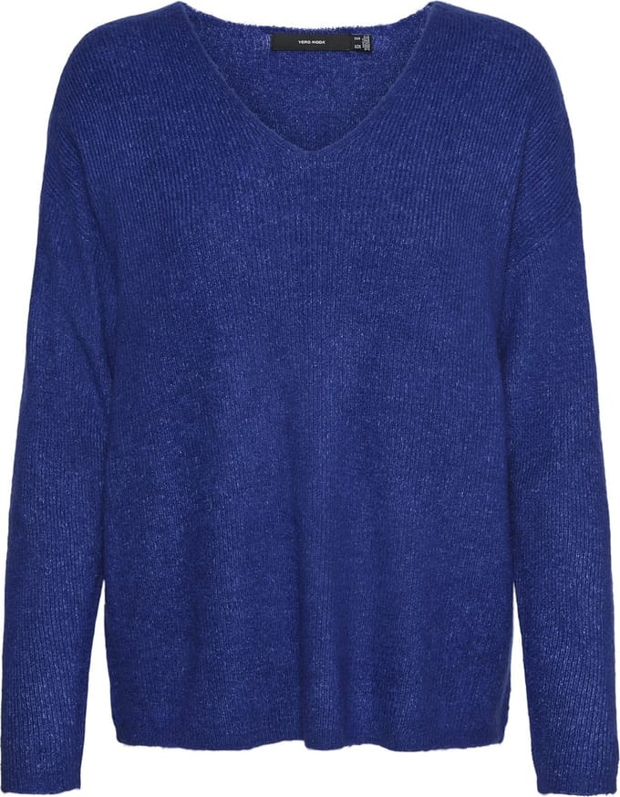 Vero Moda Trui Vmcrewlefile Ls V-neck Blouse Noos 10233357 Surf The Web/melange Dames Maat - S