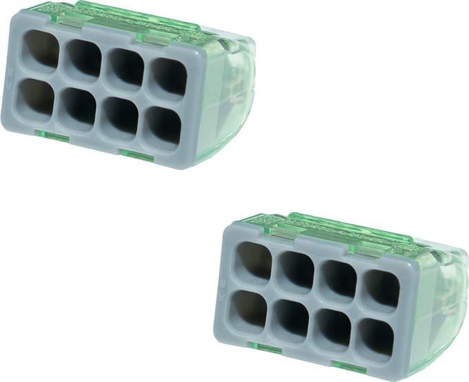 Lasklem - Primtex - 8 Polig - 0.2-2.5 mm2 - Grijs - 2 Stuks