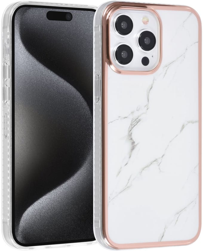 UNIQ Accessory Back Cover - Marble voor iPhone 15 Pro Max - Transparante bumper - Elegante bescherming
