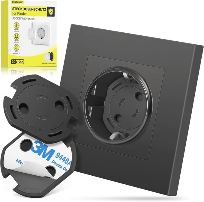 Veilige Socket Protectors - 20 Stuks met Draaimechanisme en Sterke 3M Tape
