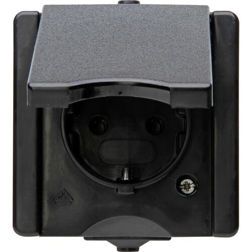 Kopp ProAQA wandcontactdoos RA opbouw spatwaterdicht Zwart IP44