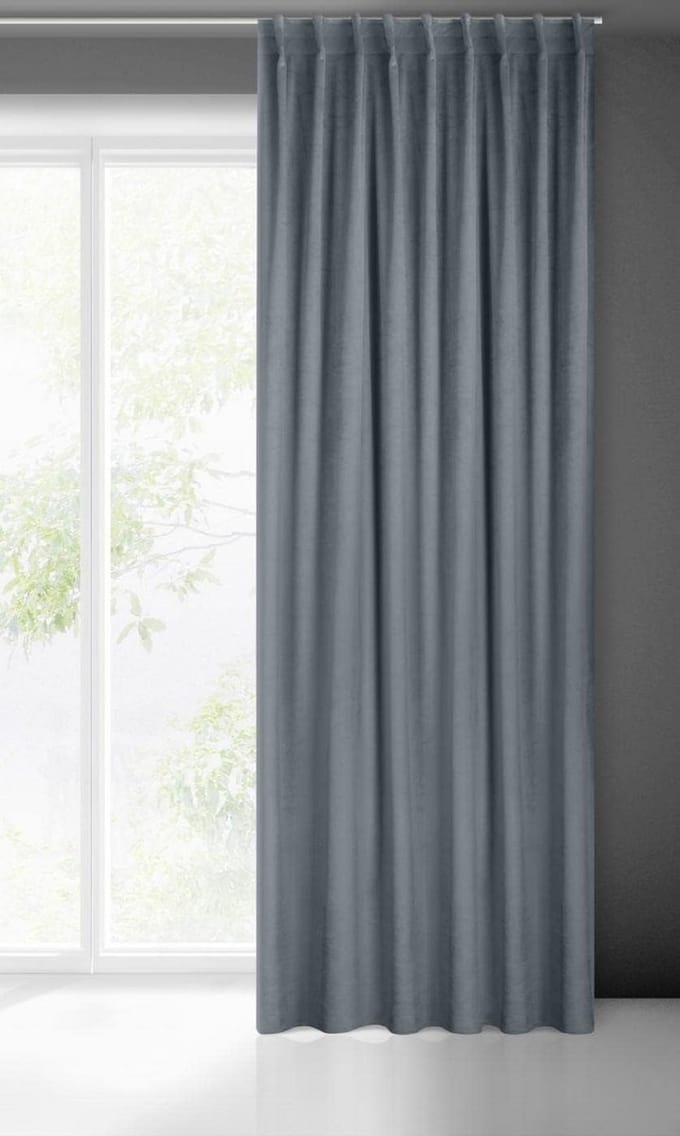 Luxe fluwelen gordijn met plooiband 140 x 300 cm Effen Kleur