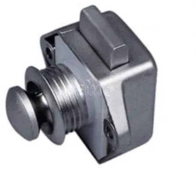 Drukslot (pushlock) kast 15mm klein zilver