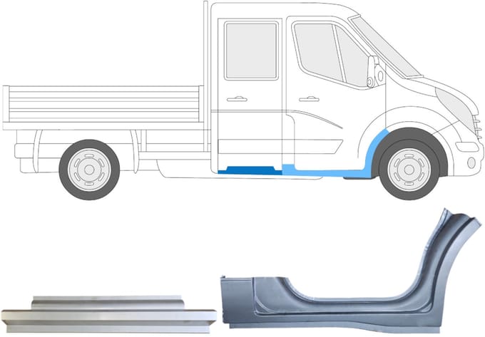 Reparatiepaneel set voor Renault Master 2010- / Rechts