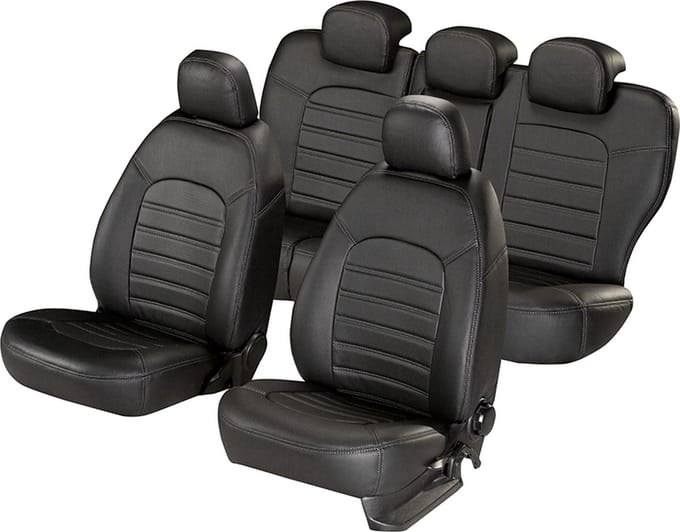 Pasvorm stoelhoezen Citroen C1 2014-2022 - Kunstleer zwart
