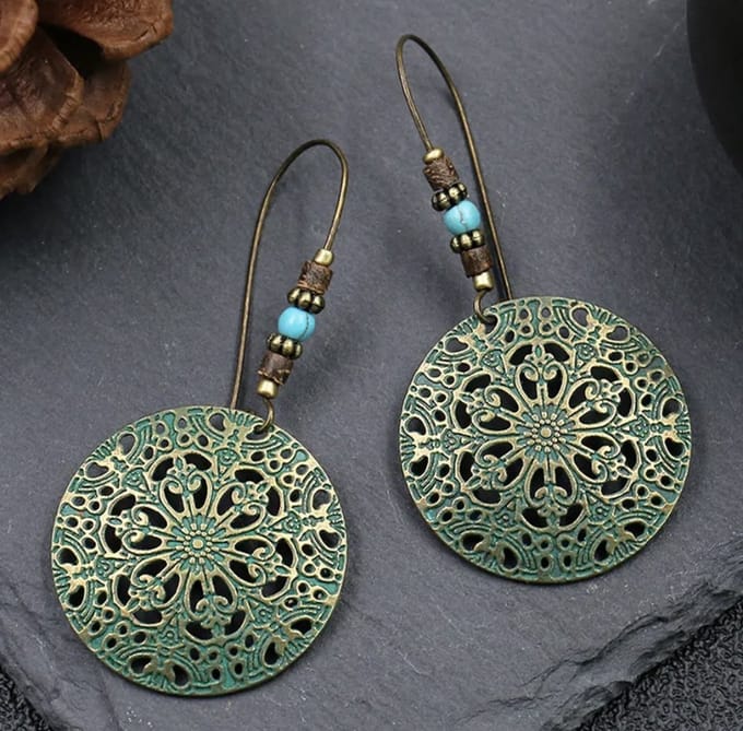 Jomide Oorhangers Bohemian Vintage - Groen