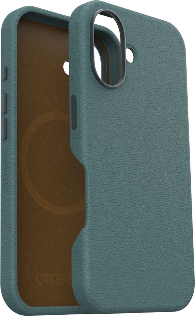 OtterBox Symmetry Apple iPhone 16 Back Cover met MagSafe Magneet Leer Groen