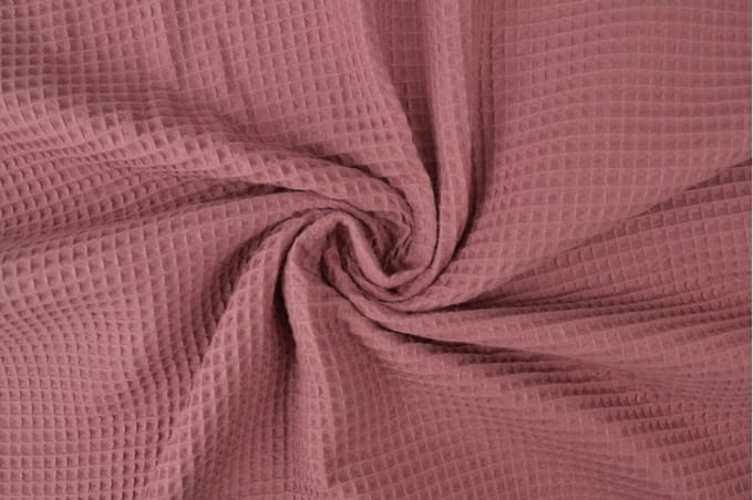 Wafelstof - 1 meter - Per meter - Donker oud roze - 150cm breed