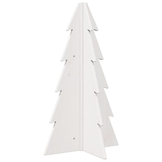 vidaXL - Kerstdecoratie - kerstboom - 69,5 - cm - massief - grenenhout - wit