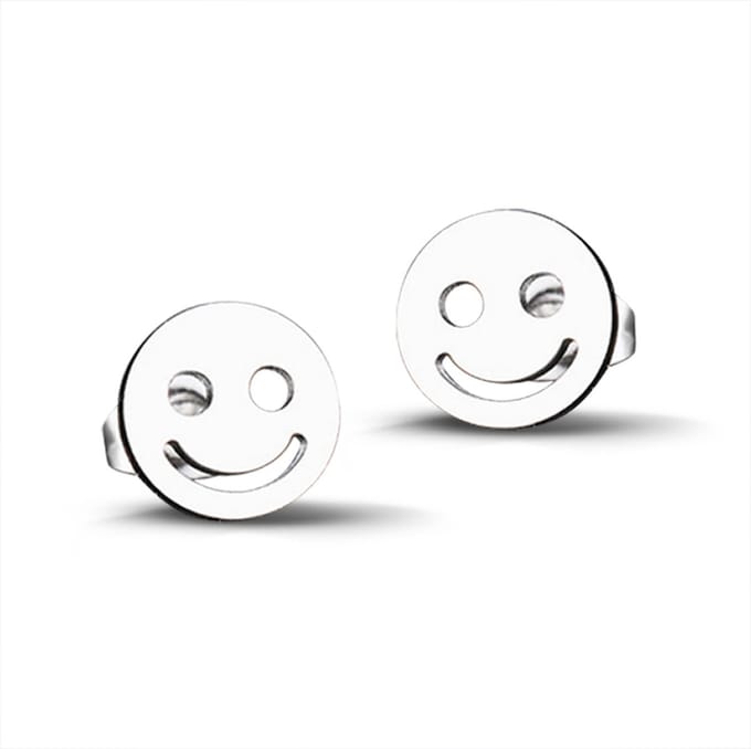 Montebello Oorbellen Smiley - 316L Staal PVD - ∅9mm