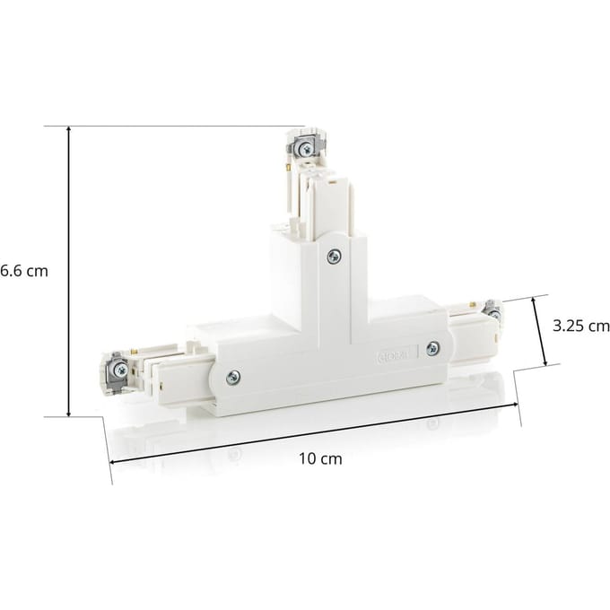 GLOBAL T-verbinder Noa aardedraad buiten rechts, wit