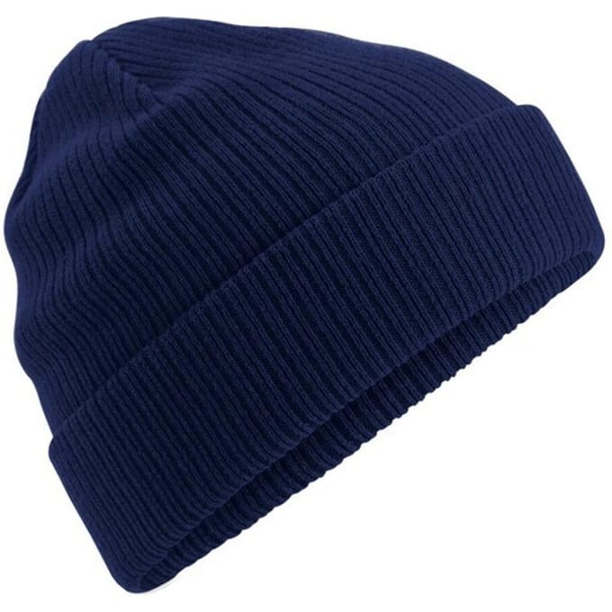 Beechfield Biologische Katoenen Beanie (Marine Oxford)