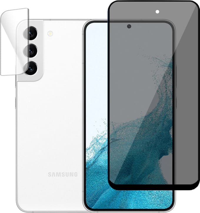 Privacy Screenprotector geschikt voor Samsung S22+ - Screen Protector Gehard Glas Cover geschikt voor Samsung S22+ Camera