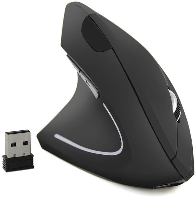 WiseGoods Premium Ergonomische Verticale Muis - Linkshandige Computermuis Voor Optimale Comfort - PC & Laptop Accessoires - Zwart