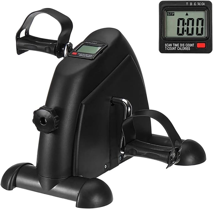 Pedaaltrainer - Mini Hometrainer - Thuis trainen - Stil en compact - Verstelbare weerstand - Zwart