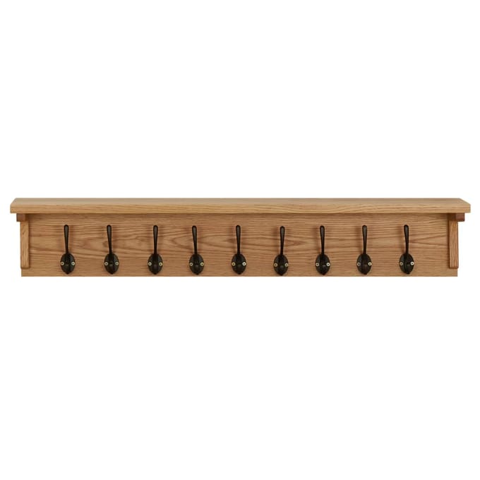 vidaXL - Kapstok - 90x16x16 - cm - massief - eikenhout